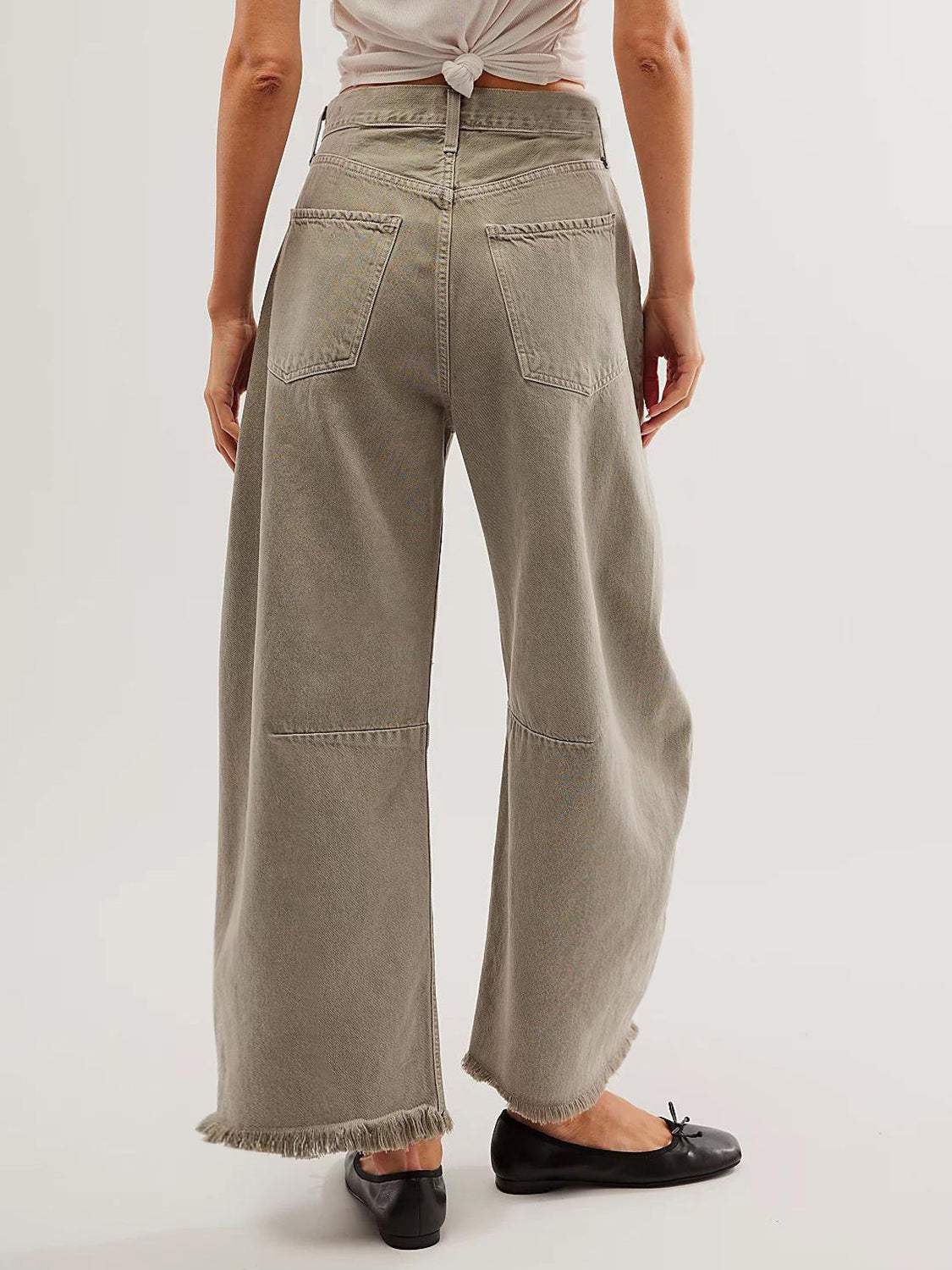 Raw Hem Wide Leg Jeans with Pockets - Trendsi - Flyclothing LLC
