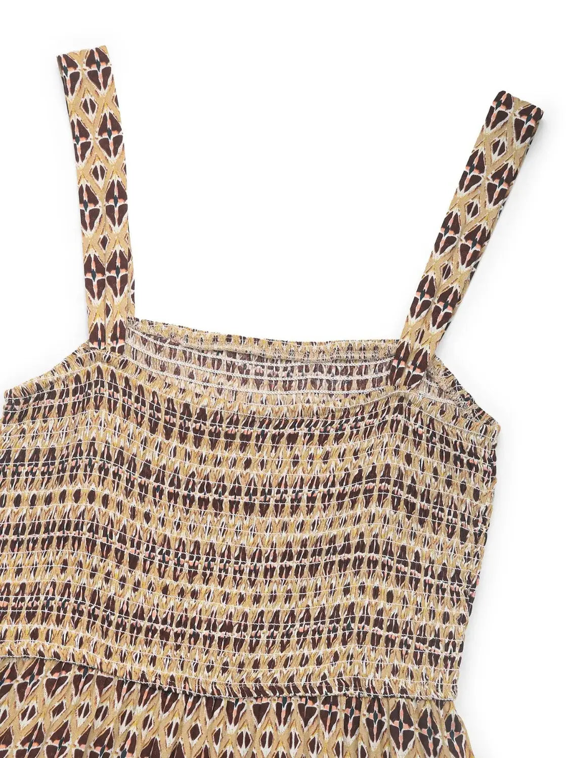 Printed Tiered Wide Strap Midi Dress - Trendsi - Flyclothing LLC