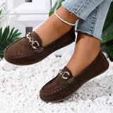 Comfortable Flat Loafers with Decorative Buckle - Trendsi - Flyclothing LLC