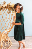 Hunter Green Velvet Twirl Dress - Mila & Rose ®