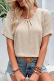 Round Neck Short Sleeve T-Shirt - Trendsi - Flyclothing LLC