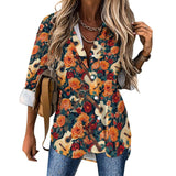 Baha Ranch Colores de Mexico Guitars and Roses Button up Blouse
