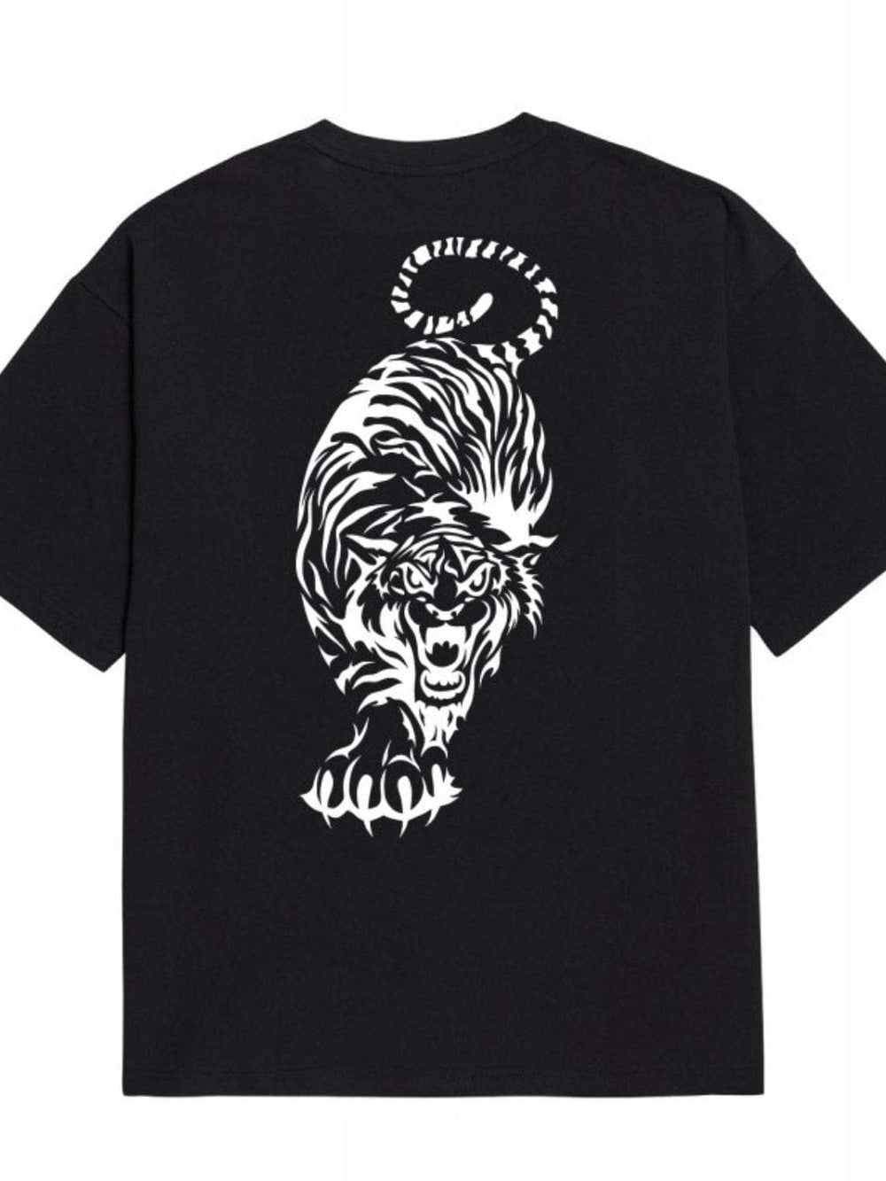Men's Plus Size Tiger Round Neck Short Sleeve T-Shirt - Trendsi - Flyclothing LLC