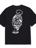 Men's Plus Size Tiger Round Neck Short Sleeve T-Shirt - Trendsi - Flyclothing LLC