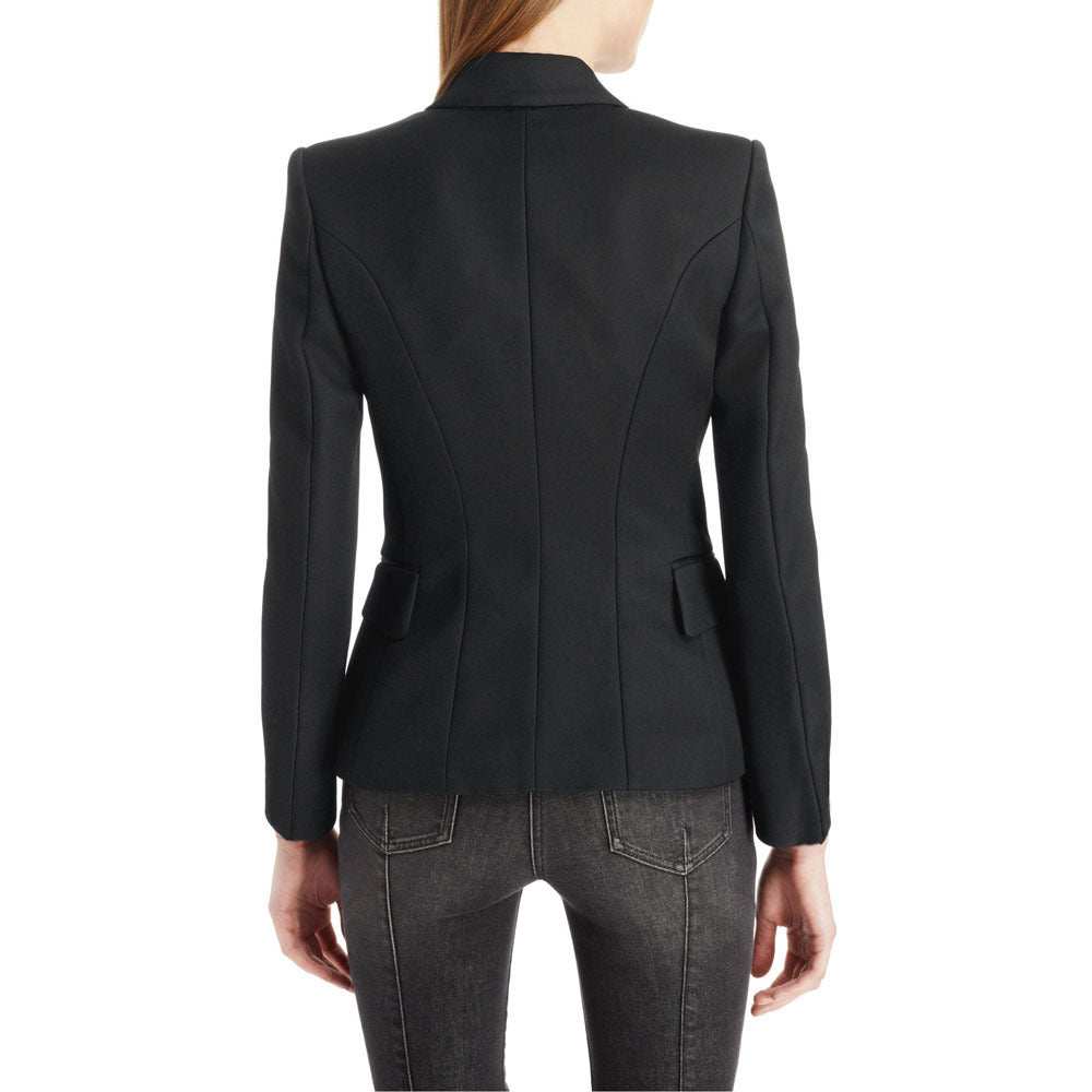 Lapel Collar Long Sleeve Blazer - Trendsi - Flyclothing LLC