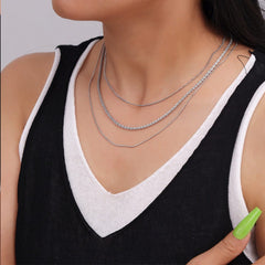 Titanium Steel Three-Layered Necklace - Trendsi
