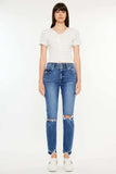 Kancan High Rise Distressed Slim Straight Jeans - Trendsi - Flyclothing LLC