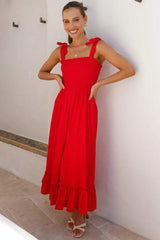 Ruffled Smocked Ruffle Hem Sleeveless Dress - Trendsi - Flyclothing LLC