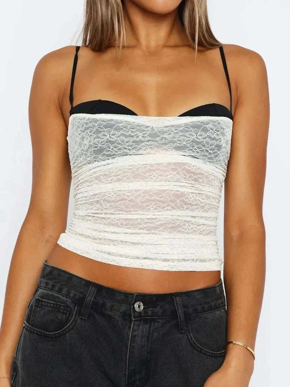 Lace Sweetheart Neck Cami - Trendsi - Flyclothing LLC