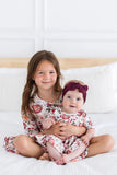 Footballs & Flowers 3/4 Sleeve Twirl Bodysuit - Mila & Rose ®