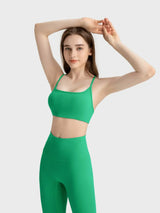 Millennia Crisscross Back Scoop Neck Active Cami with Detachable Chest Pads - Trendsi - Flyclothing LLC