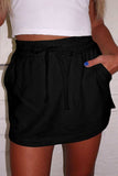 French Terry Drawstring Mini Skort with Pockets - Trendsi - Flyclothing LLC