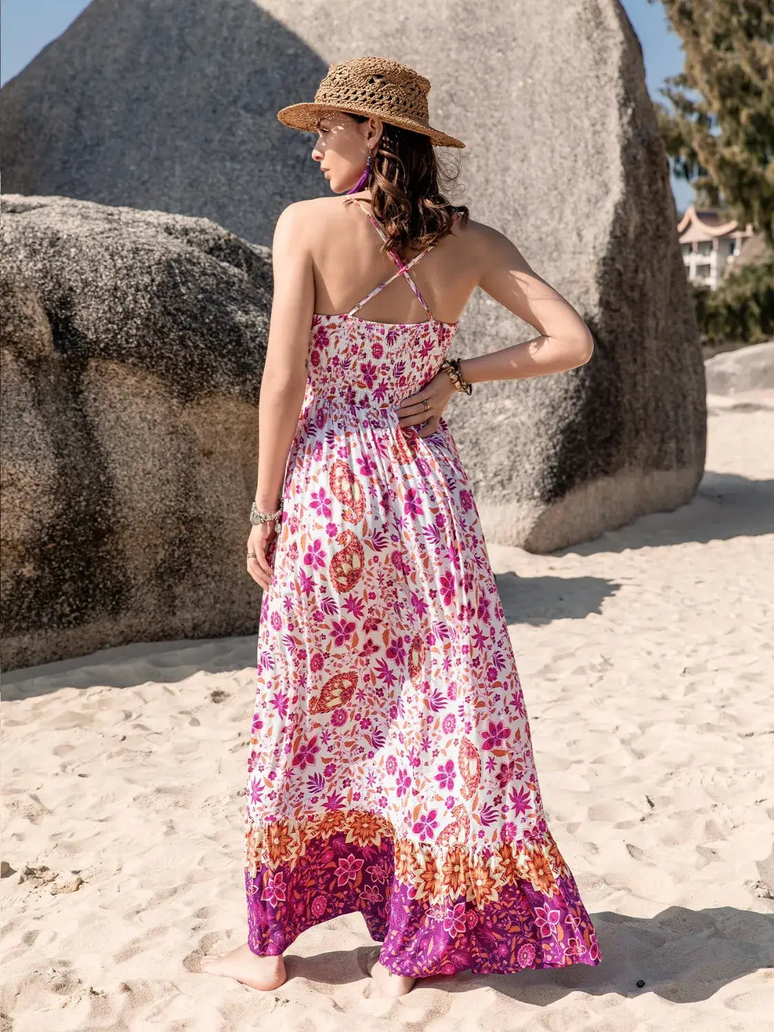 Printed Scoop Neck Cami Dress - Trendsi - Flyclothing LLC