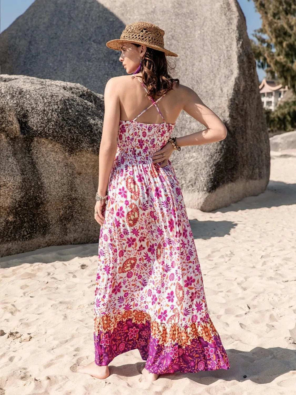 Printed Scoop Neck Cami Dress - Trendsi - Flyclothing LLC