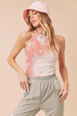 Aemi + Co Ribbed Tie-Dye Round Neck Tank - Trendsi - Flyclothing LLC