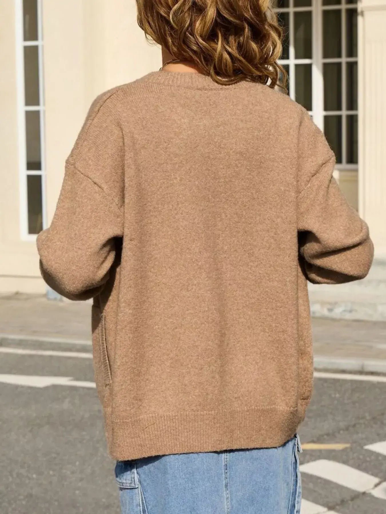 Casual Button-Down Knit Cardigan - Trendsi - Flyclothing LLC