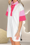 Color Block Johnny Collar Half Sleeve Dress - Trendsi - Flyclothing LLC