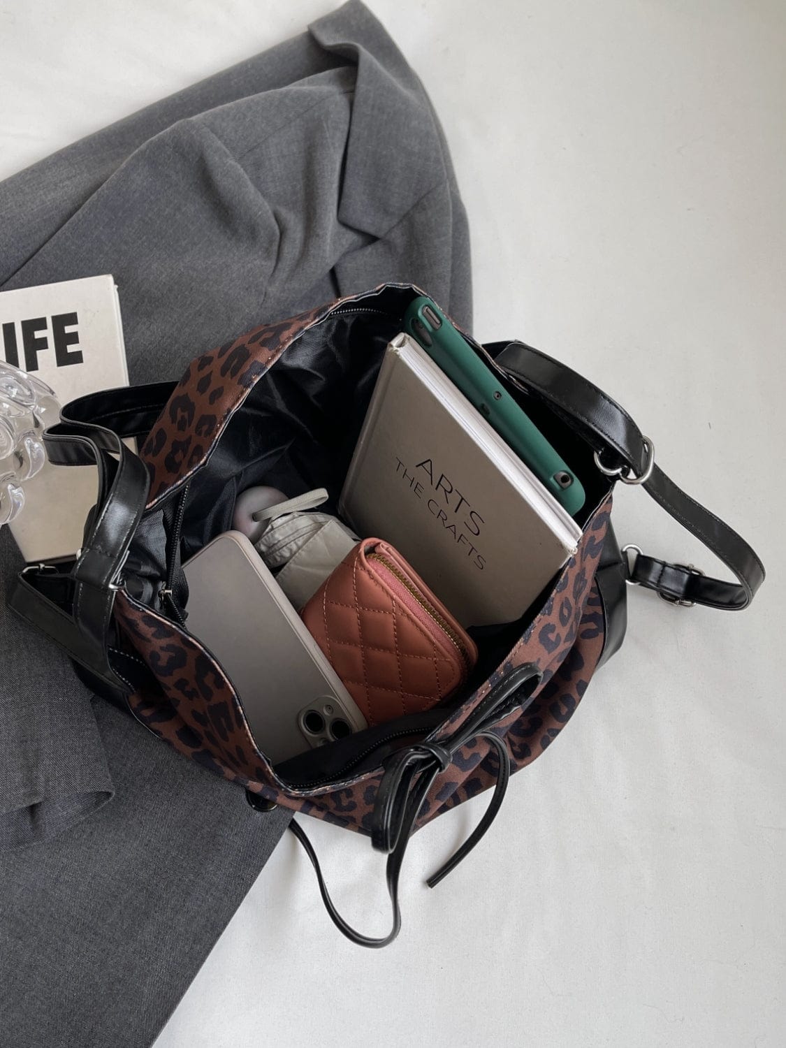 Leopard Dual Purpose Crossbody Bag - Trendsi