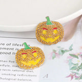Demon Pumpkin Rhinestone Alloy Earrings - Trendsi - Flyclothing LLC