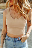 Scoop Neck Wide Strap Tank - Trendsi - Flyclothing LLC