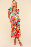 Haptics Floral Midi Dress with Side Pockets - Trendsi