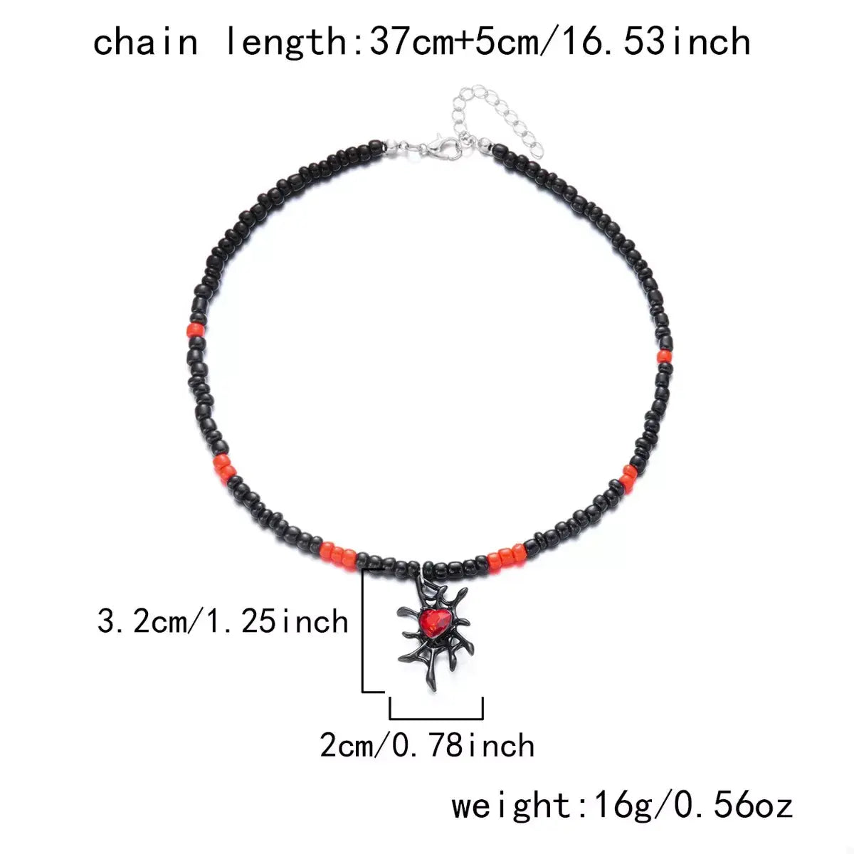 Halloween Spider Web Beaded Necklace - Trendsi - Flyclothing LLC