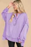 Exposed Seam Long Sleeve Sweatshirt - Trendsi - Flyclothing LLC