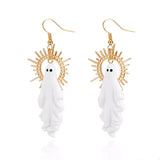 Halloween Sunburst Ghost Drop Earrings - Trendsi - Flyclothing LLC