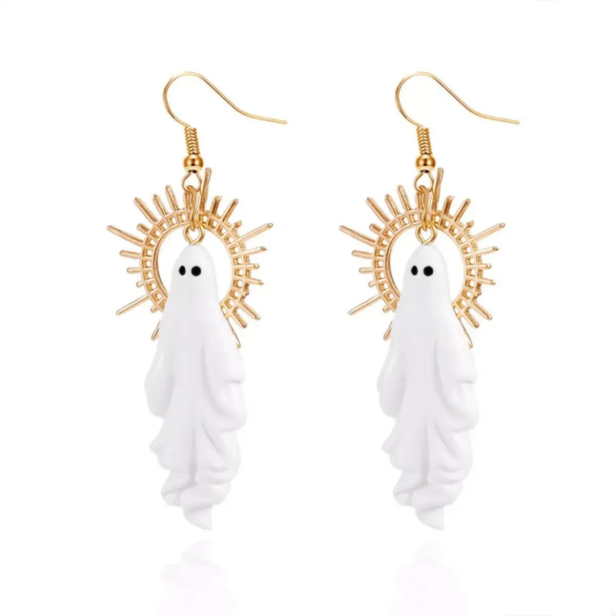 Halloween Sunburst Ghost Drop Earrings - Trendsi - Flyclothing LLC
