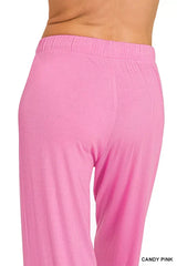 Zenana V-neck Oversized Top & Pants Set - Trendsi - Flyclothing LLC