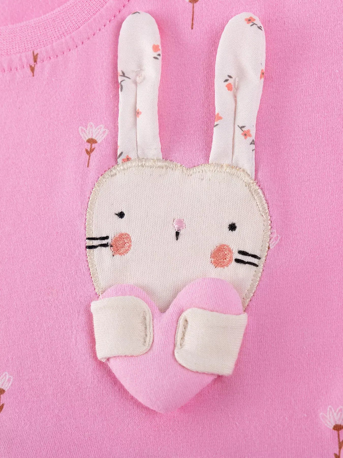 Children's Bunny Applique Casual Dress - Trendsi - Flyclothing LLC