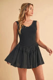 Aemi+Co Frill Sleeveless Drop Waist Mini Dress - Trendsi