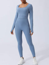 Twisted Backless Long Sleeve Jumpsuit - Trendsi - Flyclothing LLC