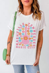 Graphic Round Neck Short Sleeve T-Shirt - Trendsi - Flyclothing LLC