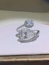 2 Carat Moissanite 925 Sterling Silver Bypass Ring - Trendsi - Flyclothing LLC