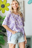 HOPELY Print Waffle Oversized T-Shirt - Trendsi - Flyclothing LLC