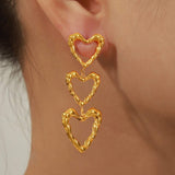 Titanium Steel Heart Earrings - Trendsi - Flyclothing LLC
