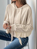 Perfee Drawstring Ruffled Long Sleeve Hoodie - Trendsi - Flyclothing LLC