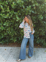 Eyes Without a Face Butterfly Button Up Blouse - Lil Bee's Bohemian - Flyclothing LLC