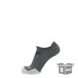 8 Pairs Basalt - Run No Show Runweight Merino Wool Sock - GRIP6 - Flyclothing LLC