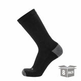 8 Pairs Carbon - Casual Crew Midweight Merino Wool Sock - GRIP6 - Flyclothing LLC