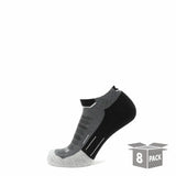 8 Pairs Obsidian - Run Ankle Midweight Merino Wool Sock - GRIP6 - Flyclothing LLC
