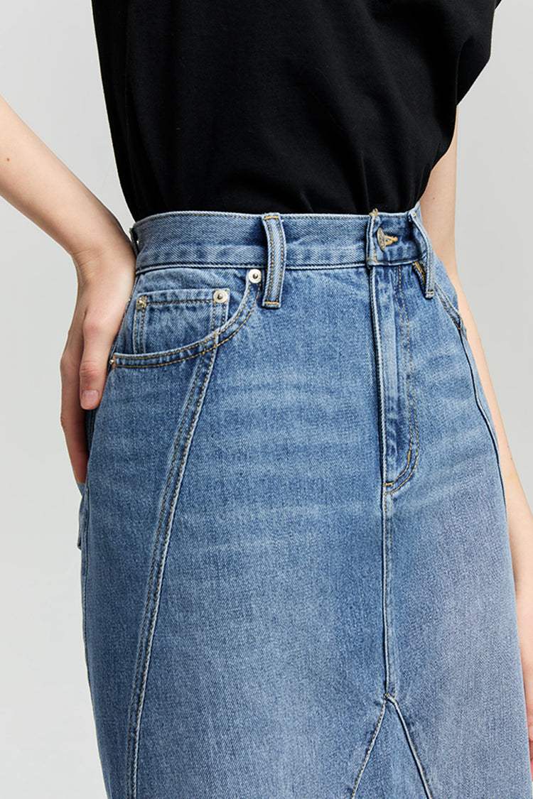 Ocean Wave Denim Skirt HJ821 - Hey Joanie - Flyclothing LLC
