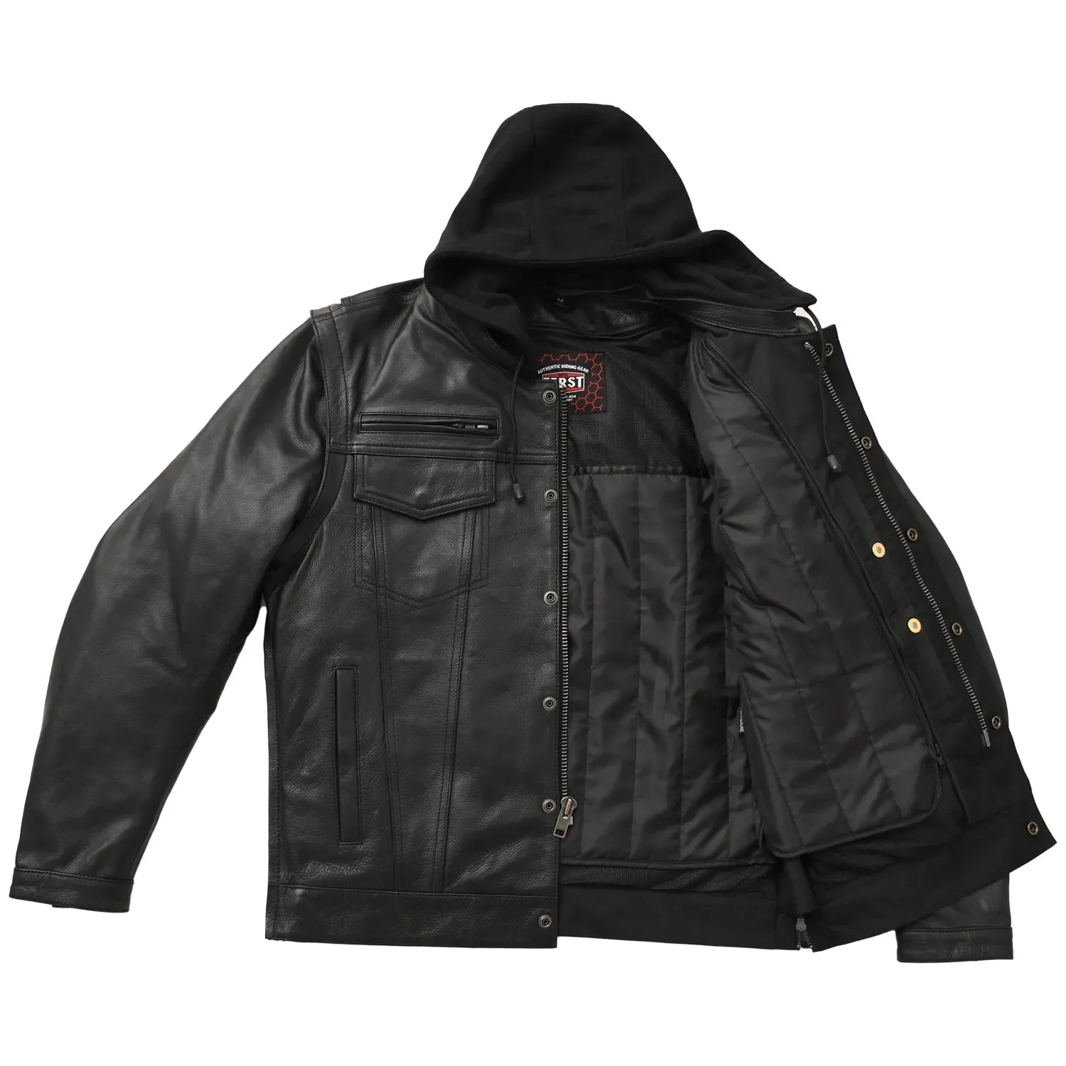 Nightstrike Men’s Motorcycle Leather Jacket - First Manufacturing Company - Flyclothing LLC