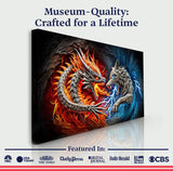 3D Dragon and Wolf Wall Art II - Tailored Canvases - Flyclothing LLC