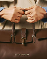 Oriana (brown) - Italian calf leather women's handbag (with shoulder strap)