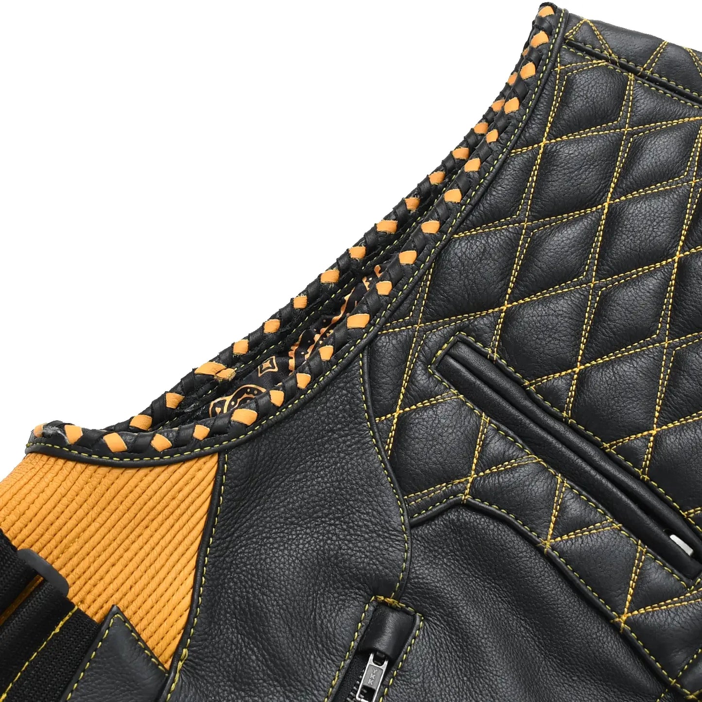 Tactical Emerald Men’s Motorcycle Leather Vest - First Manufacturing Company - Flyclothing LLC