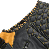 Tactical Emerald Men’s Motorcycle Leather Vest - First Manufacturing Company - Flyclothing LLC