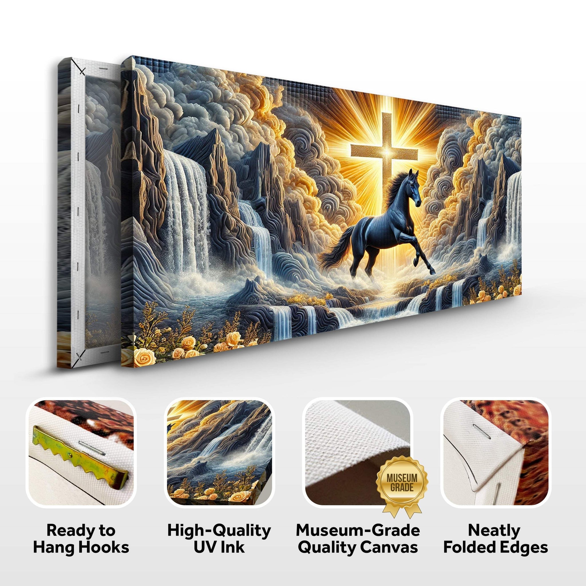 3D Horse Faith Wall Art III - Tailored Canvases - Flyclothing LLC