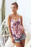 BiBi Floral Printed Jersey Knit with Tie Ribbon Front - Trendsi